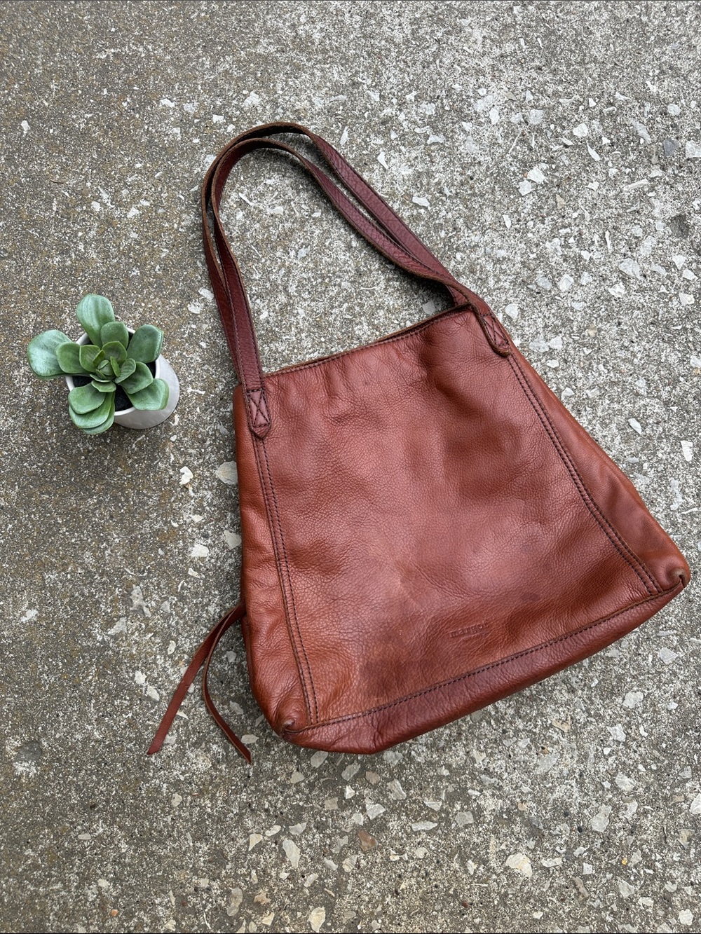 Margot New York | Brown Genuine Distressed Leather Boho Shoulder Bag